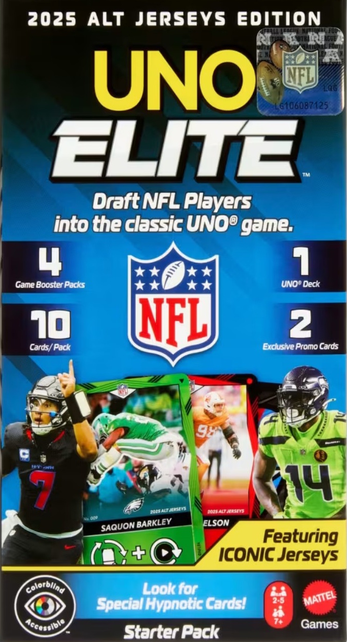 Uno Elite NFL 2025 Alt Jerseys Edition Starter Pack