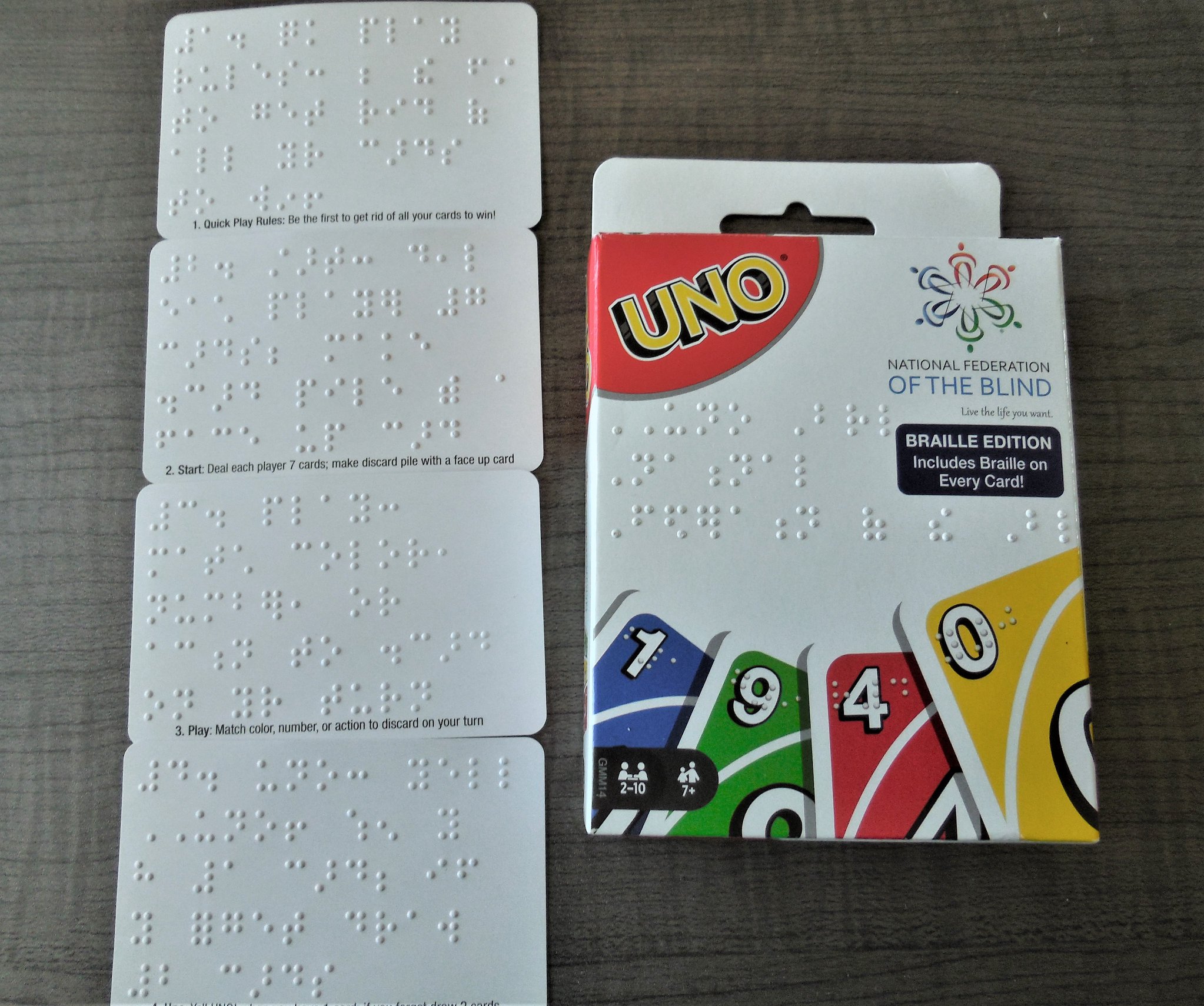 Braille Uno Card Game