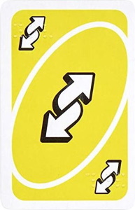 Braille Yellow Uno Reverse Card