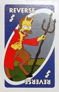 Simpsons: Treehouse of Horror Blue Uno Reverse Card