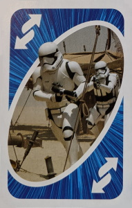 Star Wars Blue Uno Reverse Card