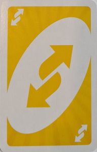 Uno Dare Yellow Uno Reverse Card