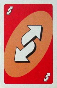 Vacation Orange-Red Uno Reverse Card